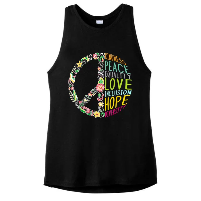 Peace Love Diversity Inclusion Equality Human Rights Ladies Tri-Blend Wicking Tank