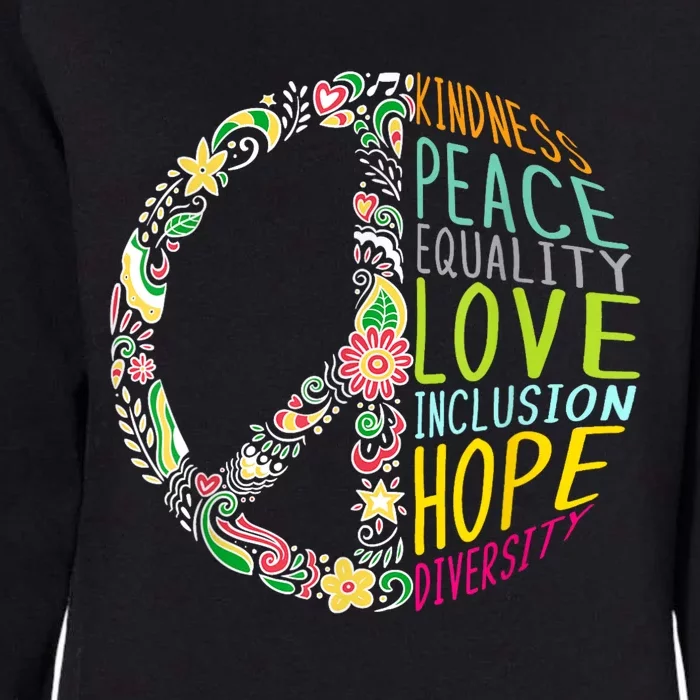 Peace Love Diversity Inclusion Equality Human Rights Womens California Wash Sweatshirt