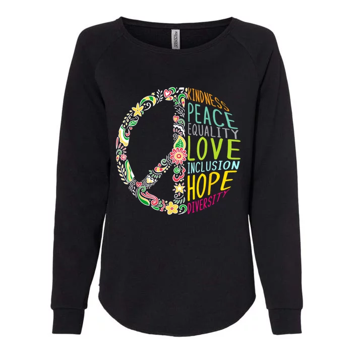 Peace Love Diversity Inclusion Equality Human Rights Womens California Wash Sweatshirt