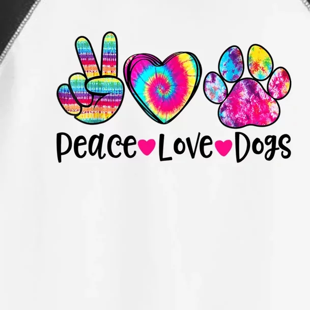 Peace Love Dogs Tie Dye Dog Paw Dog Mom Mother's Day Toddler Fine Jersey T-Shirt