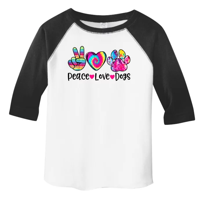 Peace Love Dogs Tie Dye Dog Paw Dog Mom Mother's Day Toddler Fine Jersey T-Shirt