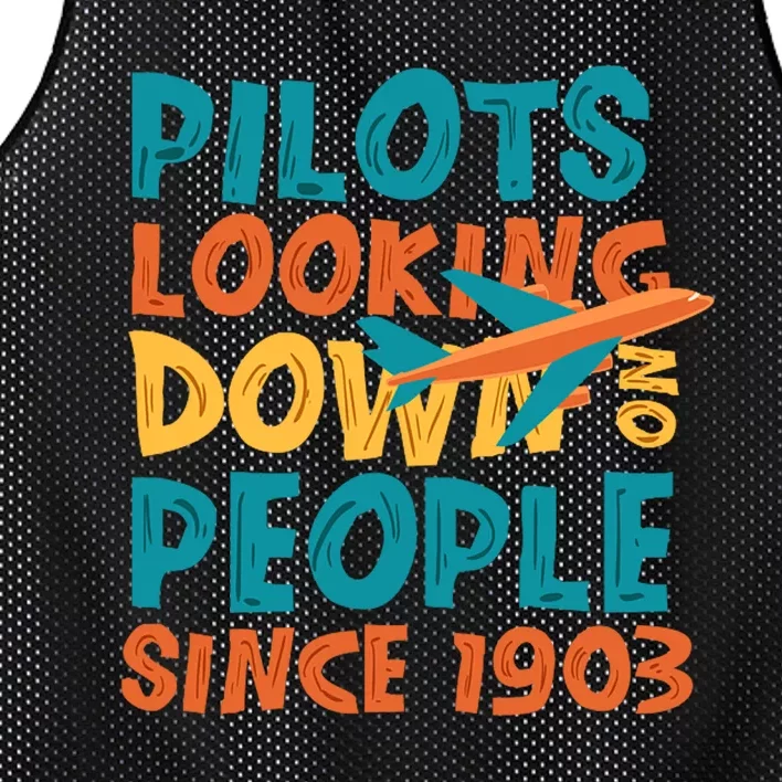 Pilots Looking Down On People Since 1903 Funny Mesh Reversible Basketball Jersey Tank