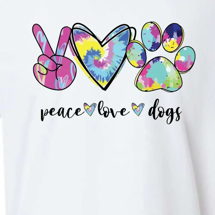 Peace Love Dogs Lover Puppy Paw Dog Sueded Cloud Jersey T-Shirt