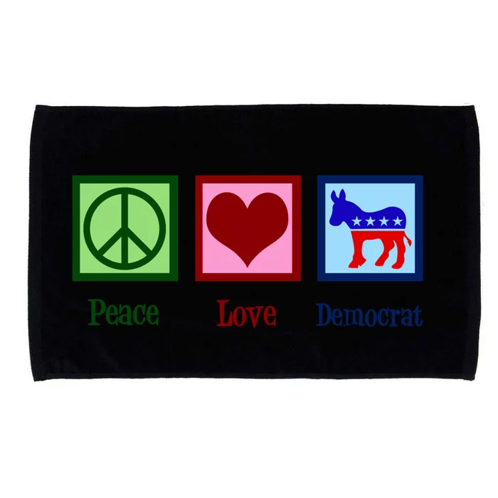 Peace Love Democrat Donkey Cute Democratic Party Gift Microfiber Hand Towel