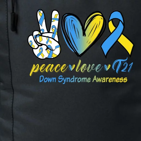 Peace Love Down Syndrome Ribbon Daily Commute Backpack