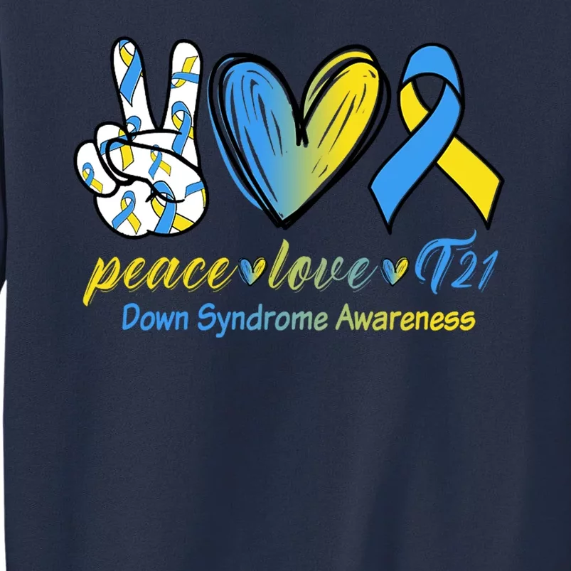 Peace Love Down Syndrome Ribbon Sweatshirt