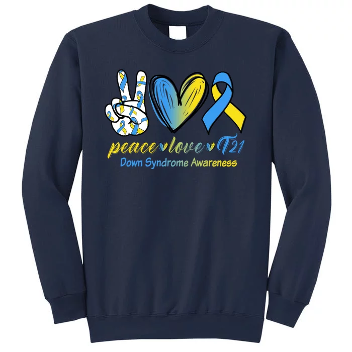 Peace Love Down Syndrome Ribbon Sweatshirt