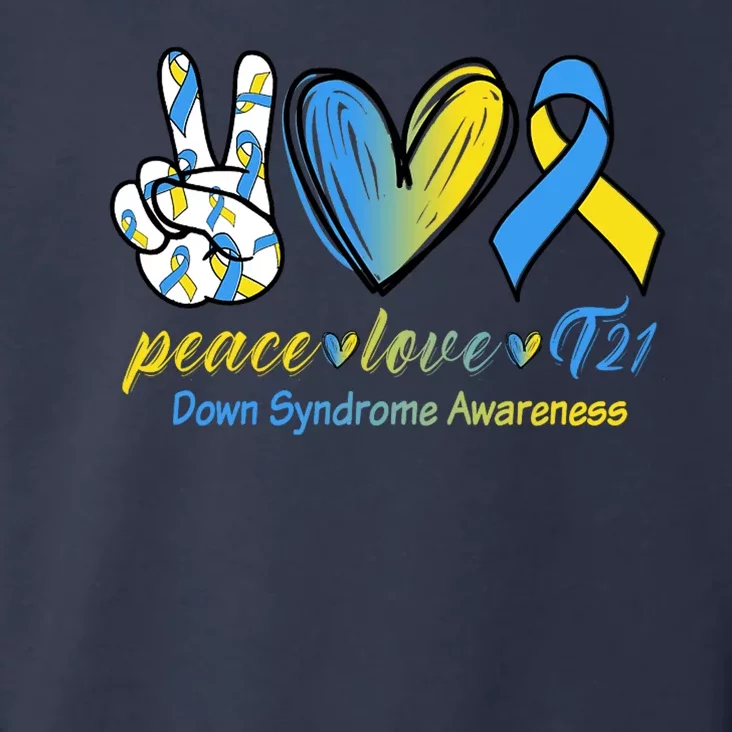 Peace Love Down Syndrome Ribbon Toddler Hoodie