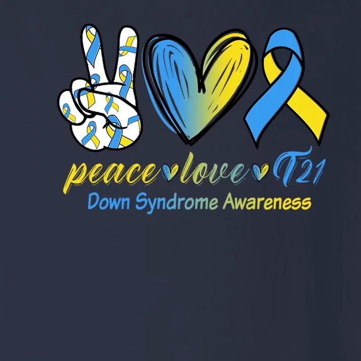 Peace Love Down Syndrome Ribbon Toddler Long Sleeve Shirt