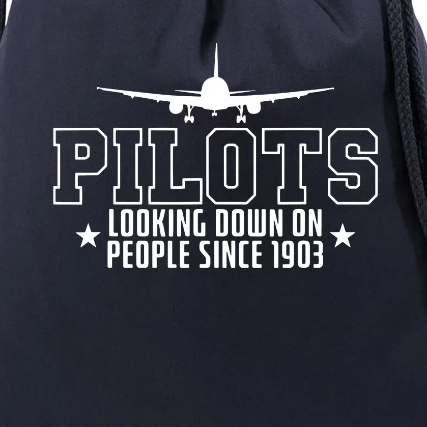 Pilot Looking Down On People Since 1903 Drawstring Bag