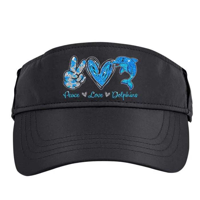 Peace Love Dolphins Funny Dolphin Lover Gifts Adult Drive Performance Visor