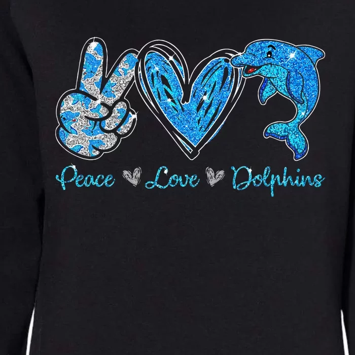 Peace Love Dolphins Funny Dolphin Lover Gifts Womens California Wash Sweatshirt