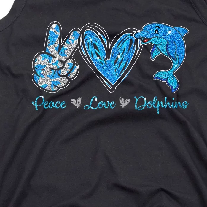 Peace Love Dolphins Funny Dolphin Lover Gifts Tank Top