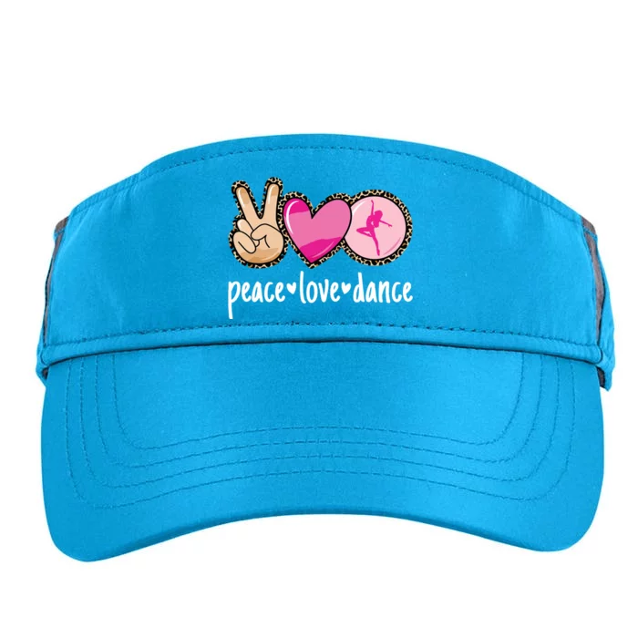 Peace Love Dance Leopard Print Mom Dancing Adult Drive Performance Visor