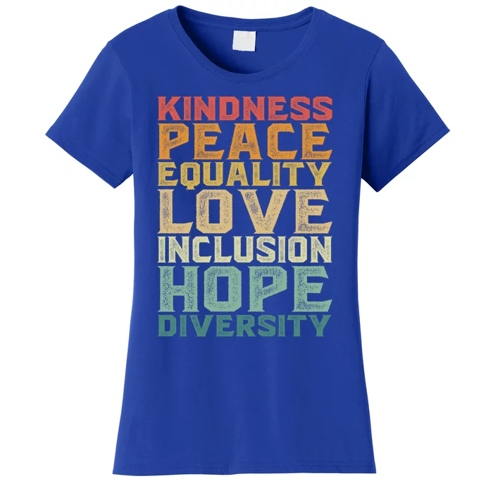 Peace Love Diversity Inclusion Equality Black History Month Cool Gift Women's T-Shirt