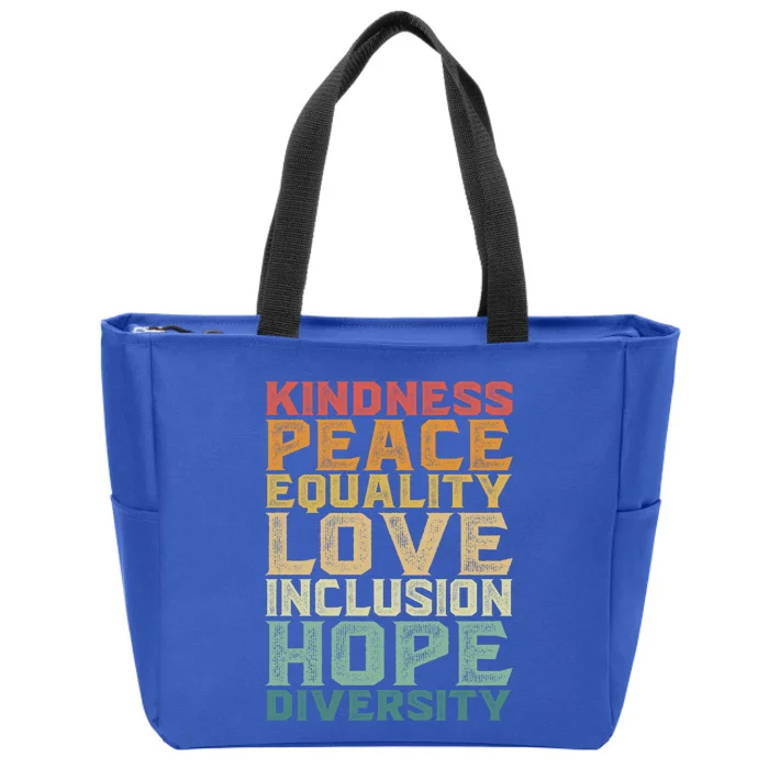 Peace Love Diversity Inclusion Equality Black History Month Cool Gift Zip Tote Bag