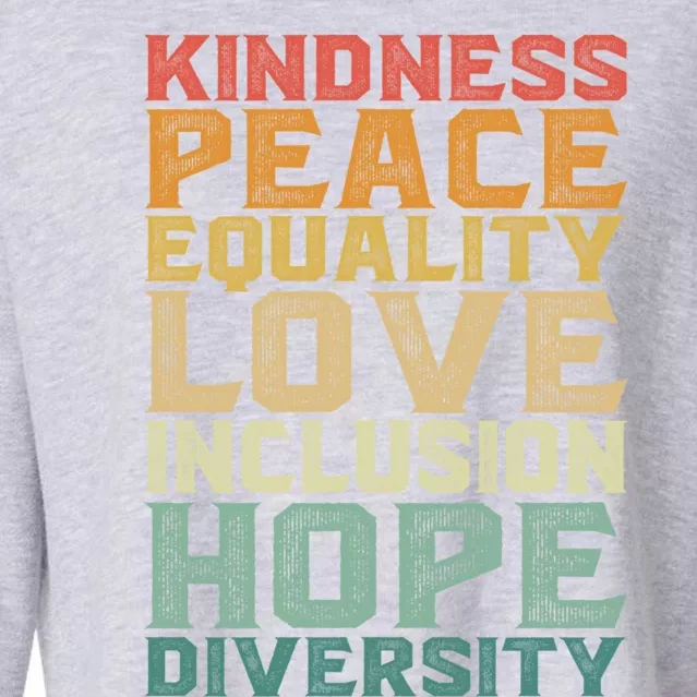 Peace Love Diversity Inclusion Equality Black History Month Cool Gift Cropped Pullover Crew