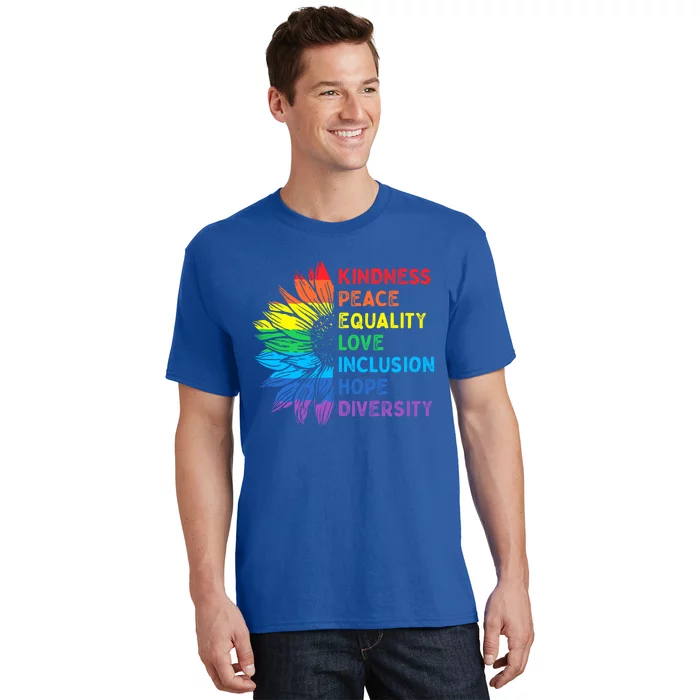 Peace Love Diversity Inclusion Equality Hu Rights Rainbow Gift T-Shirt