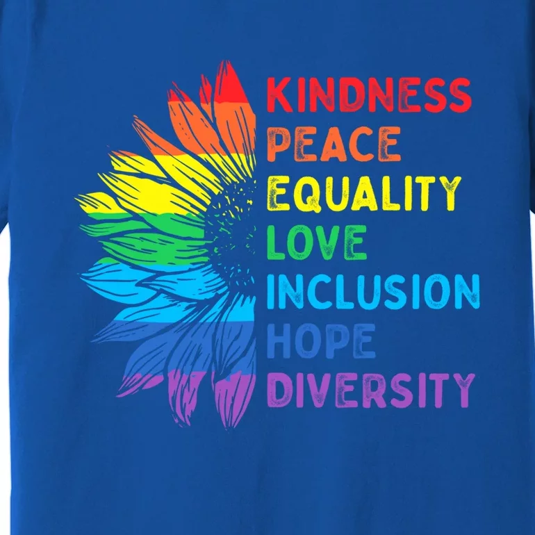 Peace Love Diversity Inclusion Equality Hu Rights Rainbow Gift Premium T-Shirt