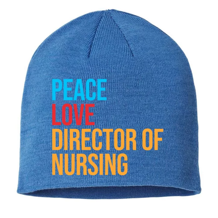 Peace Love Director Of Nursing Meaningful Gift 8 1/2in Sustainable Knit Beanie