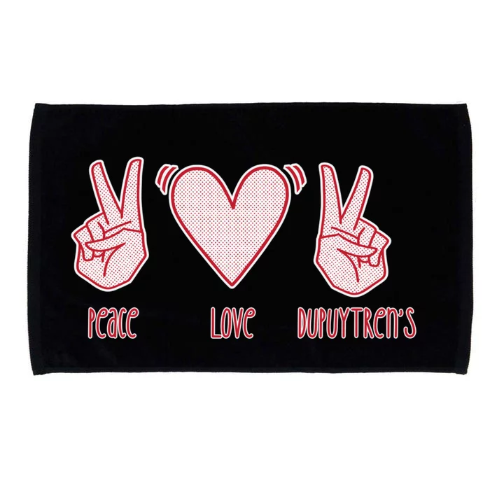 Peace Love Dupuytren's Contracture Awareness Heart Meme Gift Microfiber Hand Towel