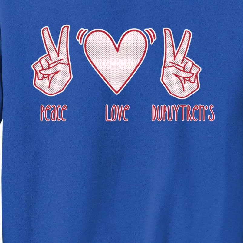 Peace Love Dupuytren's Contracture Awareness Heart Meme Gift Sweatshirt