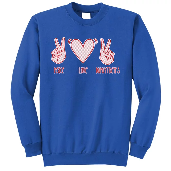 Peace Love Dupuytren's Contracture Awareness Heart Meme Gift Sweatshirt