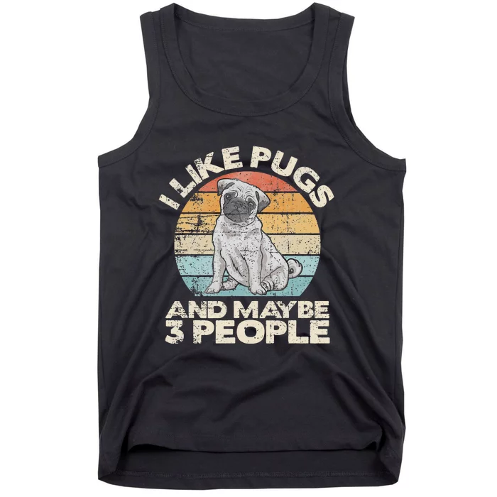 Pug Lover Dog Lover Gift Retro Pug Tank Top