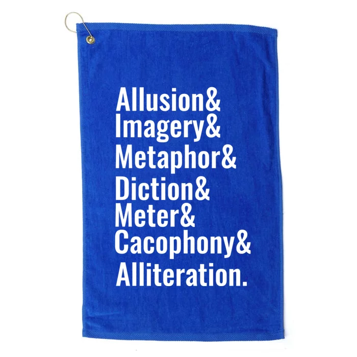 Poetry Literary Devices Literature Words Quote Meaningful Gift Platinum Collection Golf Towel