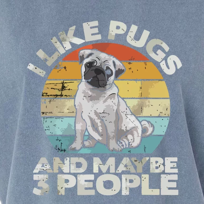 Pug Lover Dog Lover Gift Retro Pug Garment-Dyed Women's Muscle Tee