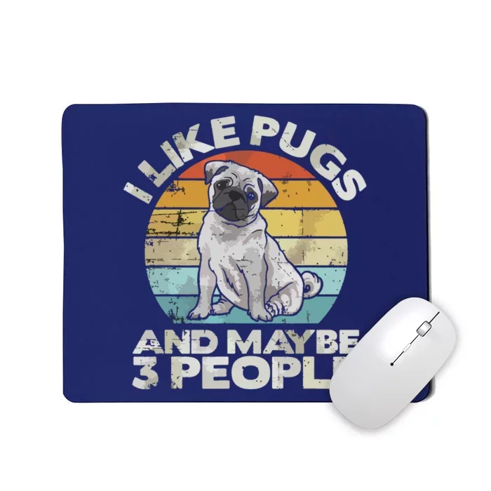 Pug Lover Dog Lover Gift Retro Pug Mousepad