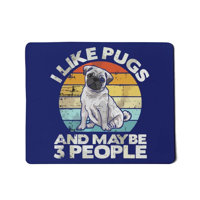 Pug Lover Dog Lover Gift Retro Pug Mousepad