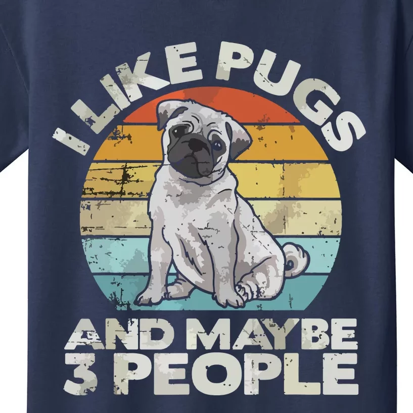 Pug Lover Dog Lover Gift Retro Pug Kids T-Shirt