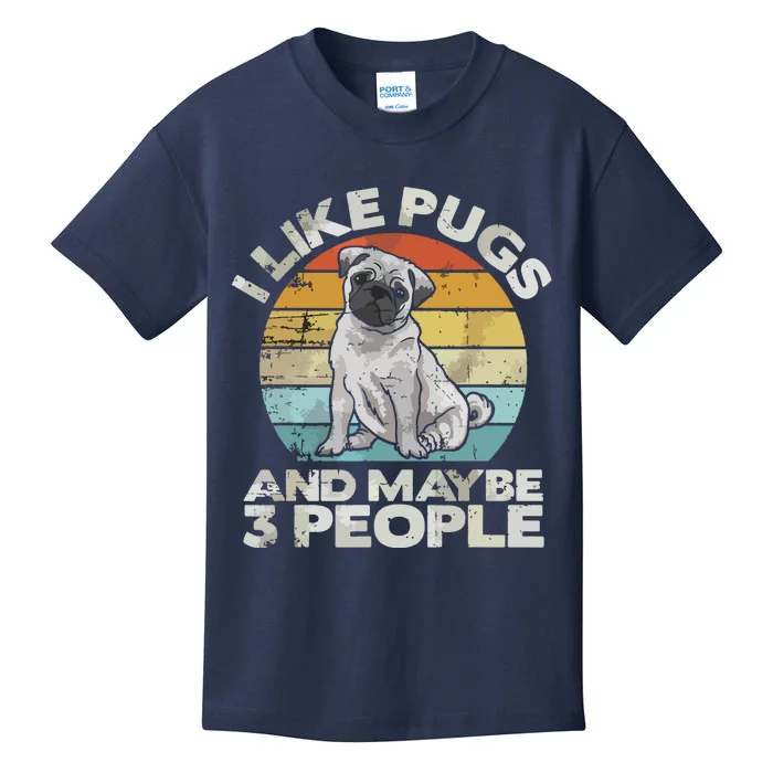 Pug Lover Dog Lover Gift Retro Pug Kids T-Shirt