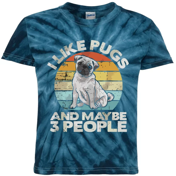 Pug Lover Dog Lover Gift Retro Pug Kids Tie-Dye T-Shirt