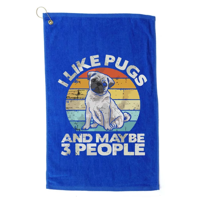 Pug Lover Dog Lover Gift Retro Pug Platinum Collection Golf Towel