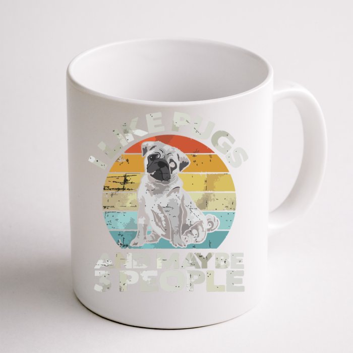 Pug Lover Dog Lover Gift Retro Pug Front & Back Coffee Mug