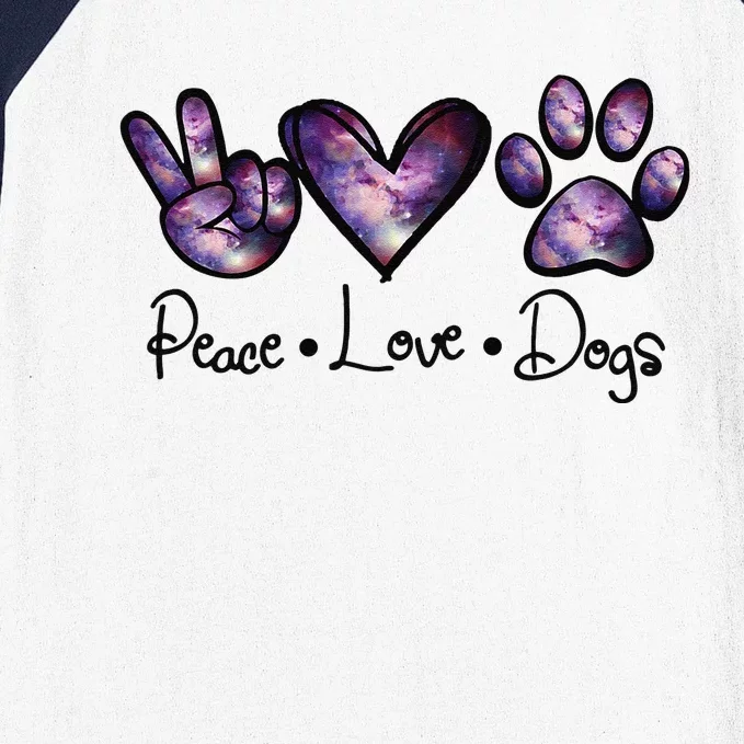 Peace Love Dogs Lover Puppy Paw Dog Funny Dog Lover Baseball Sleeve Shirt