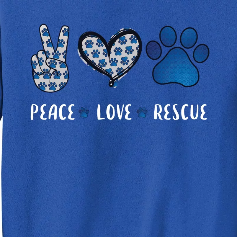 Peace Love Dog Cat Rescue Pets Funny Gift Vet Tech Gift Sweatshirt