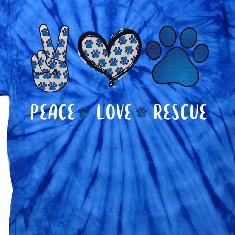 Peace Love Dog Cat Rescue Pets Funny Gift Vet Tech Gift Tie-Dye T-Shirt