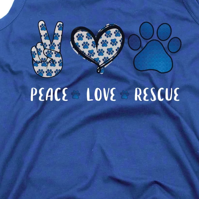 Peace Love Dog Cat Rescue Pets Funny Gift Vet Tech Gift Tank Top