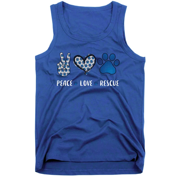 Peace Love Dog Cat Rescue Pets Funny Gift Vet Tech Gift Tank Top