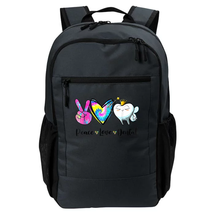 Peace Love Dental Hygienist Dental Assistant Dentist Office Daily Commute Backpack