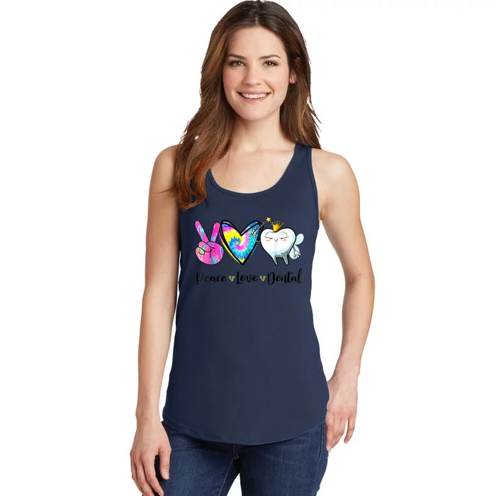 Peace Love Dental Hygienist Dental Assistant Dentist Office Ladies Essential Tank