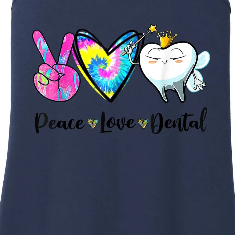 Peace Love Dental Hygienist Dental Assistant Dentist Office Ladies Essential Tank