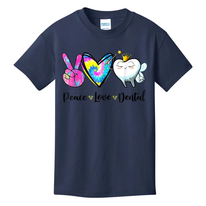 Peace Love Dental Hygienist Dental Assistant Dentist Office Kids T-Shirt