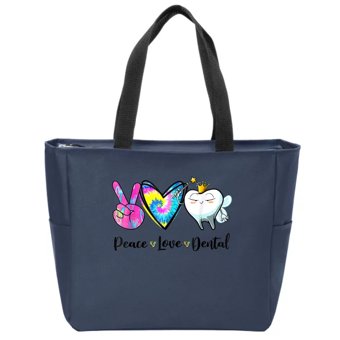 Peace Love Dental Hygienist Dental Assistant Dentist Office Zip Tote Bag