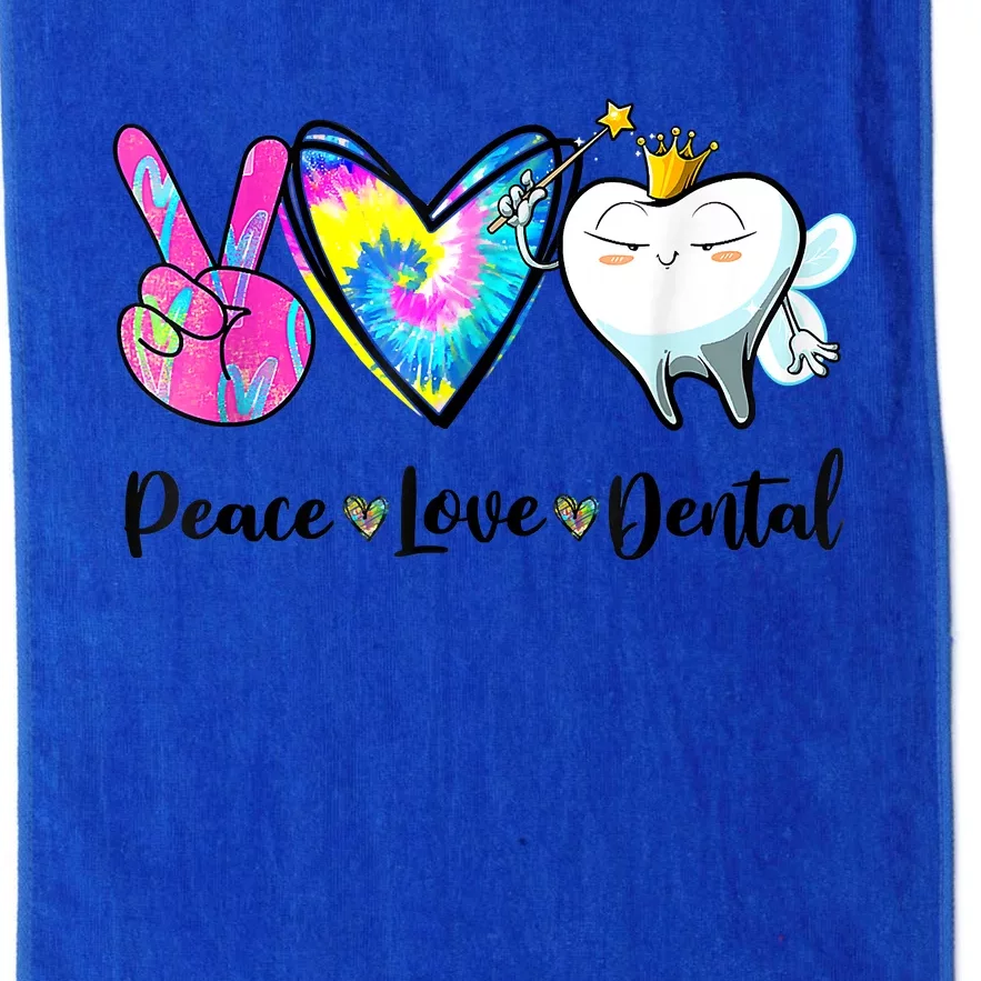 Peace Love Dental Hygienist Dental Assistant Dentist Office Platinum Collection Golf Towel