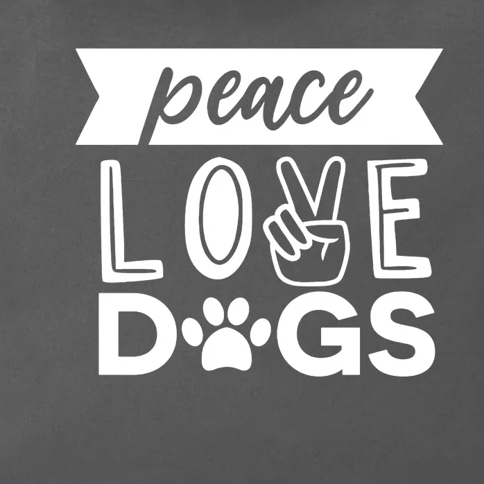 Peace Love Dogs Zip Tote Bag