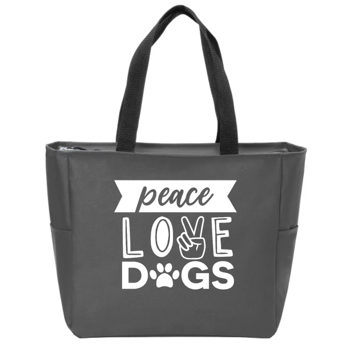 Peace Love Dogs Zip Tote Bag